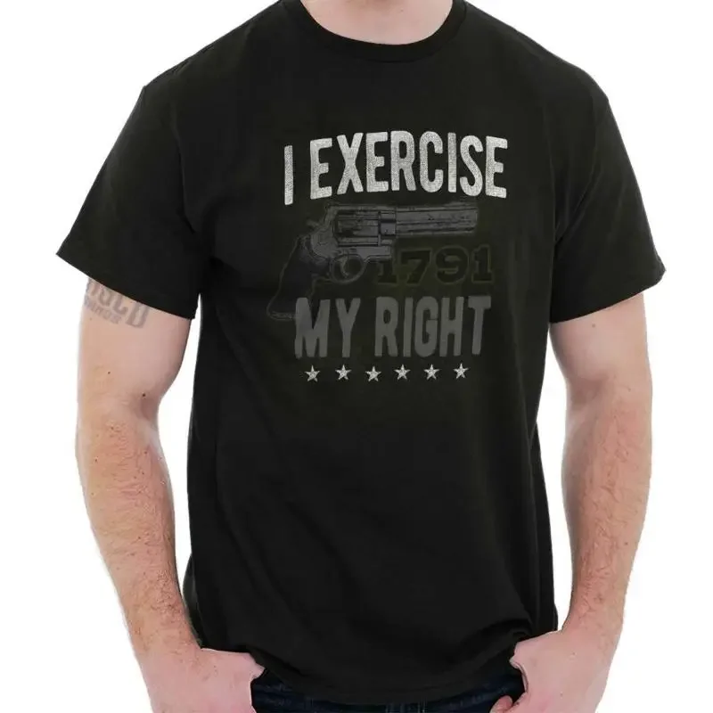 Cool Pro Guns Activist I Exercise My Right Womens or Mens Crewneck T Shirt Tee
