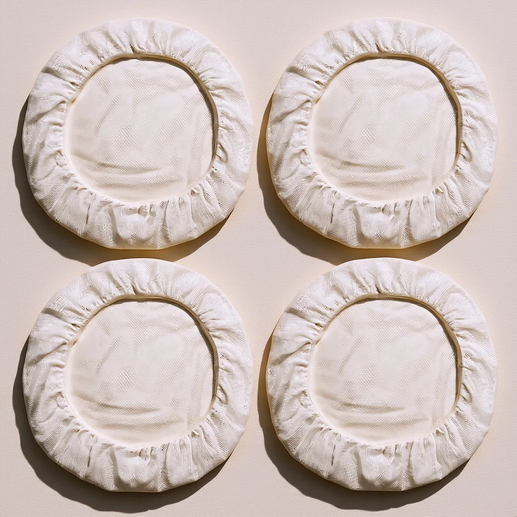 

4pcs Cotton Mesh Cap Elastic Hair Net for Cooking Food Service Reusable Kitchen Chef Hat Baking Cover White Labor Protection