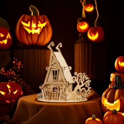 Tada 3D Witch's House Wooden Puzzle Halloween Gift Party Decoration Assembly Mechanical Model Toy For Kids Adult