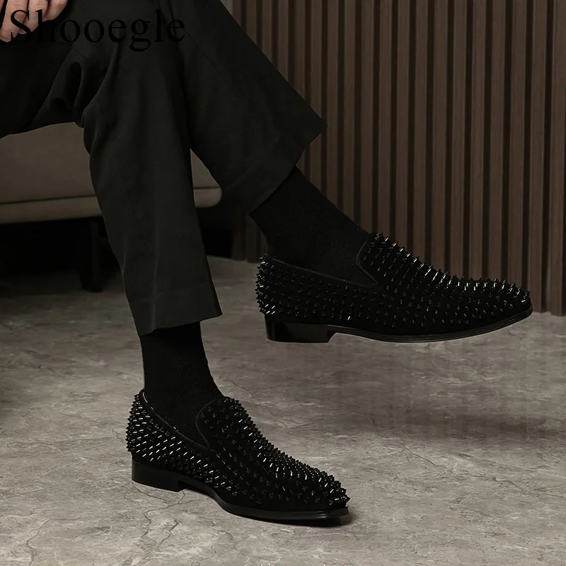black dress shoes with spikes Royal Spike Slip on Shoes Spark / 11