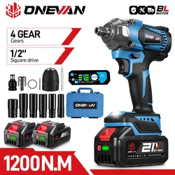 ONEVAN 1200N.M Torque Brushless Electric Impact Wrench 1/2 Inch Screwdriver Socket Power Tools For Makita 18V Battery Pin