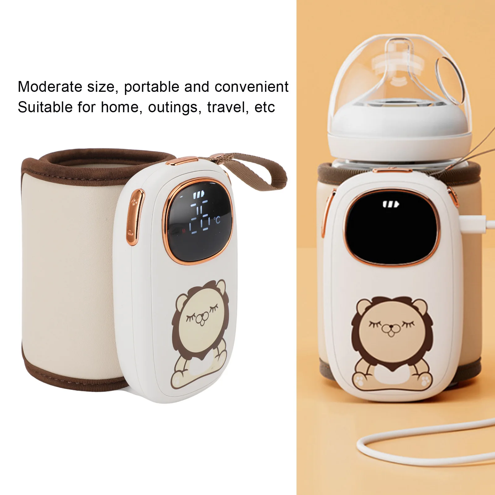 1 قطعة زجاجة محمولة أكثر دفئا USB شحن زجاجة الحليب التدفئة كم درجة حرارة ثابتة مثالية للسفر صيغة حليب الثدي #2