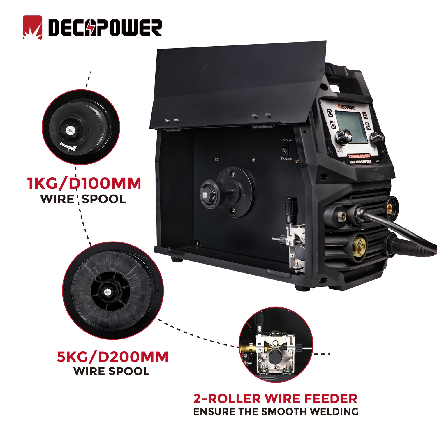 Dekapower XTRAMIG 200A półautomatyczna synergia MAG MMA FLUX TIG MIG gaz nie spawarka gazowa 4 w 1 wielofunkcyjna spawarka