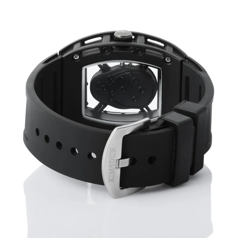 Fashionable Men's Hollow Skeleton Ghost Quartz Wristwatch with Soft Flexible Silicone Strap Everyday Stylish Look view 5