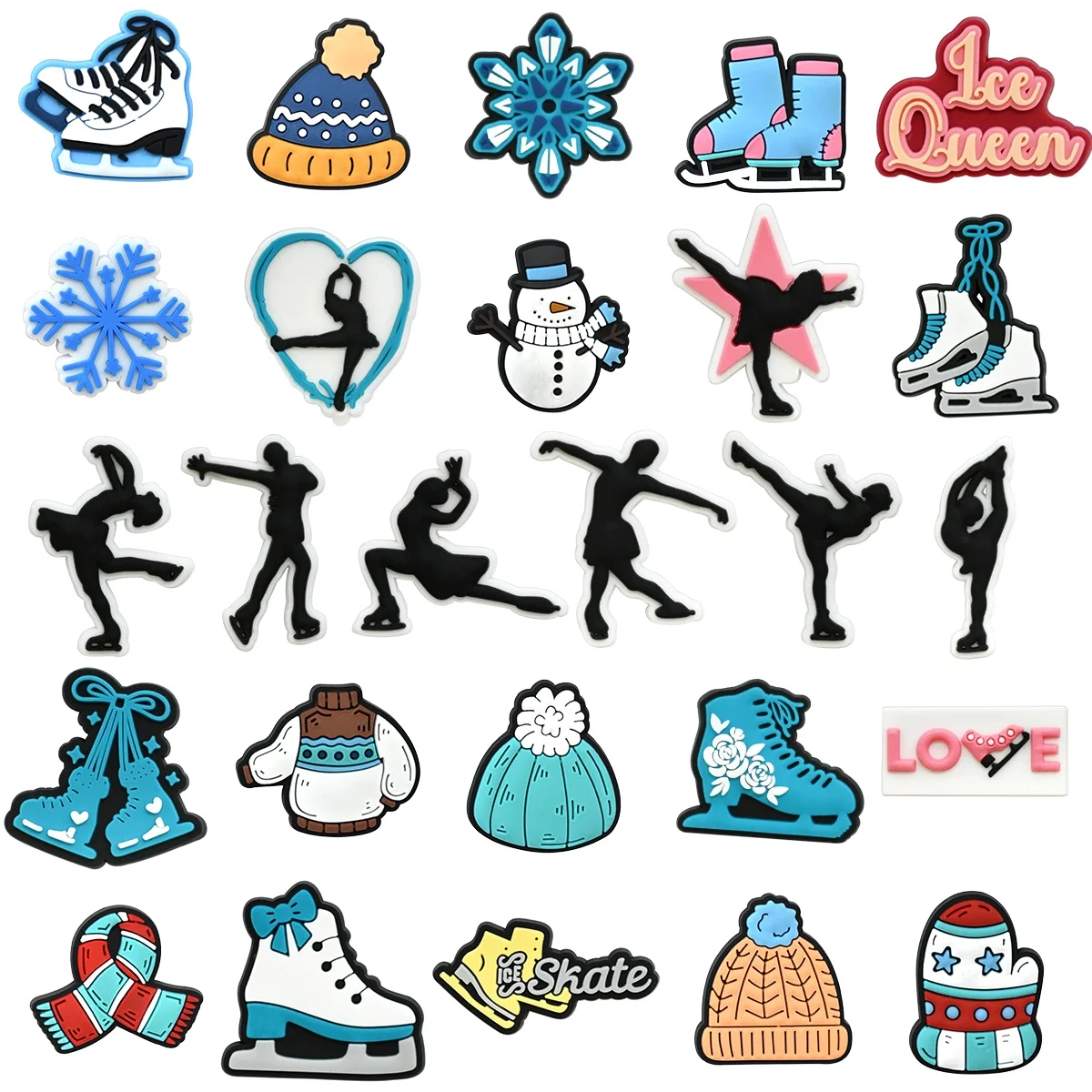 

26 шт. брелоков для коньков, декоративные украшения из ПВХ для обуви, сандалий, сумок, подарки на день рождения, праздник, вечеринку