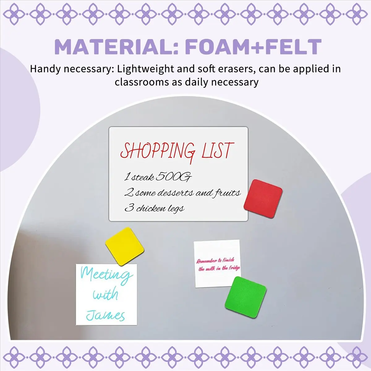 

ABNQ 30 Pack Whiteboard Eraser Washable and Reusable Magnetic Whiteboard Eraser for Cleaning Dry Erase Markers 5x5x2cm