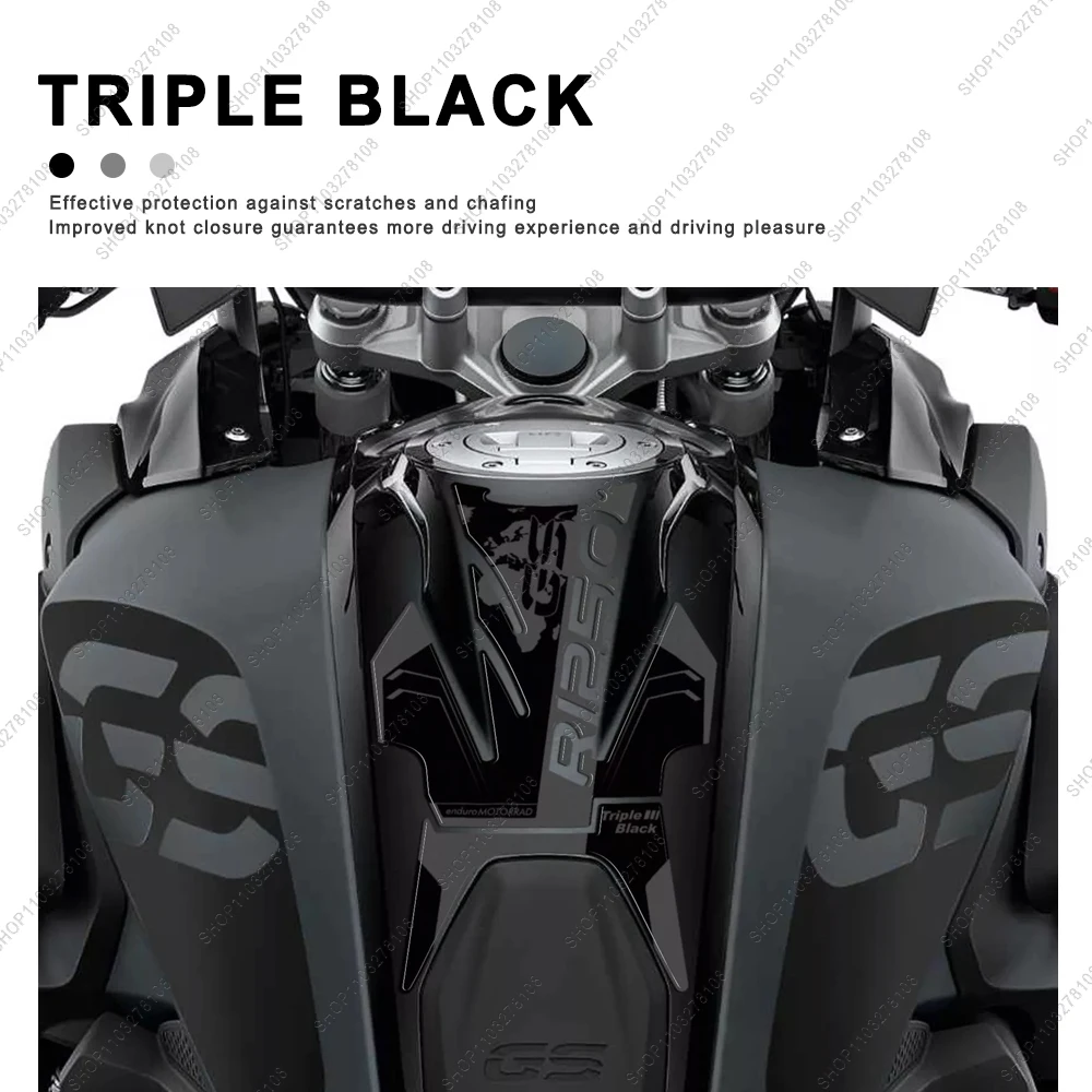 Adesivi in resina 3D Protezioni serbatoio moto Adesivo impermeabile per BMW R 1250 GS Trophy/Triple Black/Rallye 2021-2023