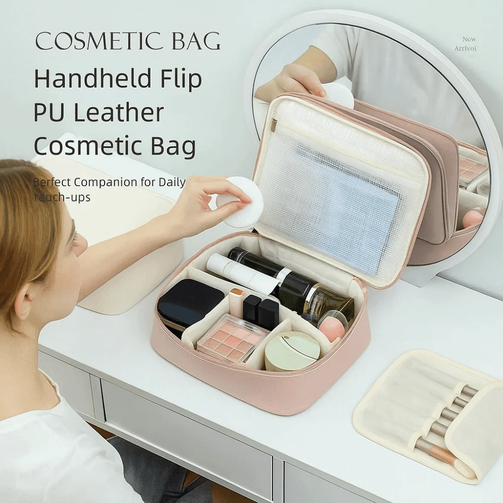 

Waterproof Women Cosmetic Bag Large Capacity Skincare Storage Makeup Storage Bag Dust-proof Handheld Wash Bag Girls