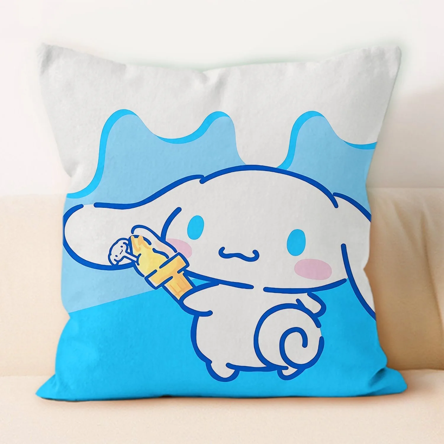 Kawaii Sanrio Printed Pillow Cartoon Anime Hello Kitty Cinnamoroll Kuromi Cushion Sofa Chair Car Bed Decorative Pillow Cushion