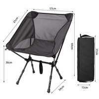 Outdoor Folding Moon Chair, Camping Aluminum Alloy Beach Chair, Adjustable Height