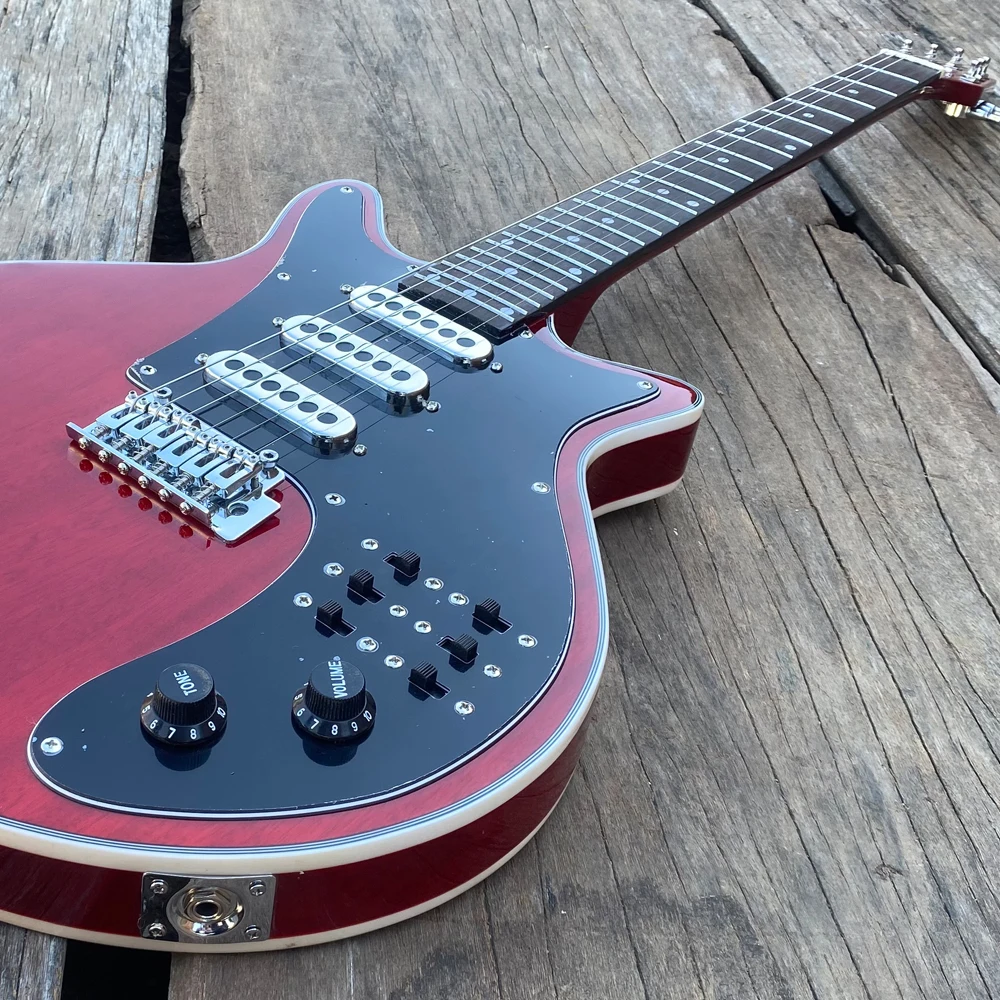 Custom Brian May Electric Guitar Red Tremolo Bridge 24F Stainless Steel Frets Rosewood Fretboard 6 String Guitarra