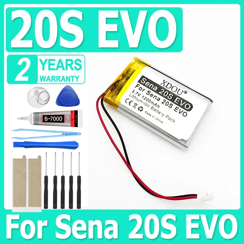 20S EVO 1200mAh Replaces Battery For Sena 20S EVO 20SEVO Helmet Bluetooth Headset Batterie Accumulator+Tools