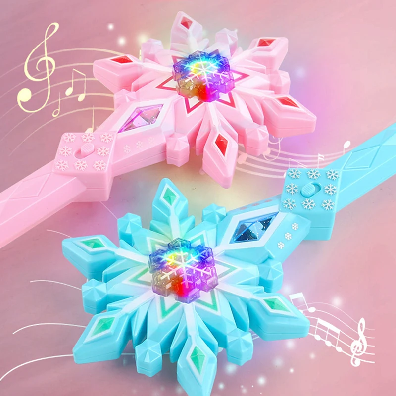 Girls Toys Makeup Set Light Music Snowflake Fairy Magic Wand Girls Play House Decorations Luminous Kids Toys for Girls Gift