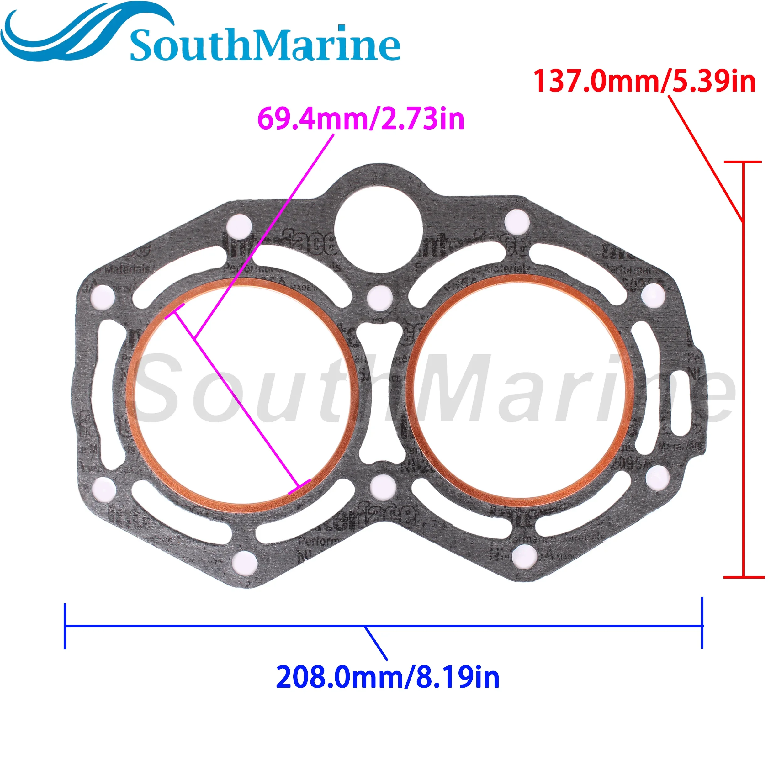 Boat Engine 346-01005-3/2/0 346010053M/2M/0M Cylinder Head Gasket for Tohatsu Nissan  25HP 30HP /812939014 8M0065584 for Mercury