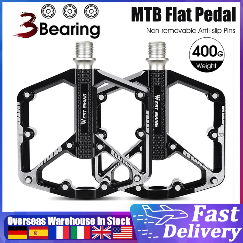 

Ultralight Aluminum Alloy Bicycle Pedals 3 Bearings Bike Pedals AntiSlip Waterproof MTB Flat Pedal Cycling Mountain Bike Pedals