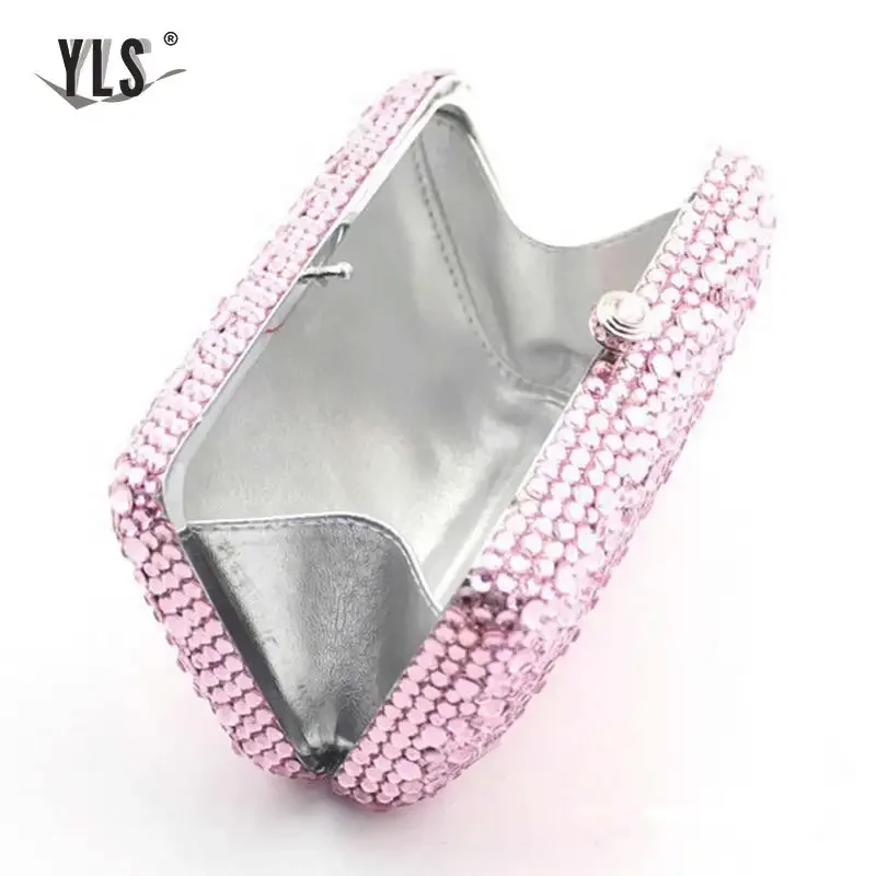 2024 New Torebki Damskie Renowned Designer Celebrity Luxury Party Banquet Diamond Pink Handbag Women\'s Cocktail Wedding Wallet