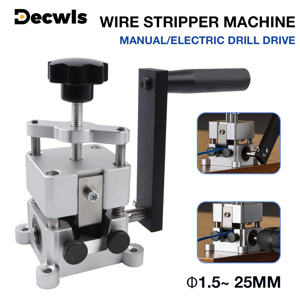 

2-IN-1 Wire Stripper Machine Drill Compatible 1.5-25MM Adjustable Wire Stripping Copper Wire Peeler for Scrap Cable Recycling