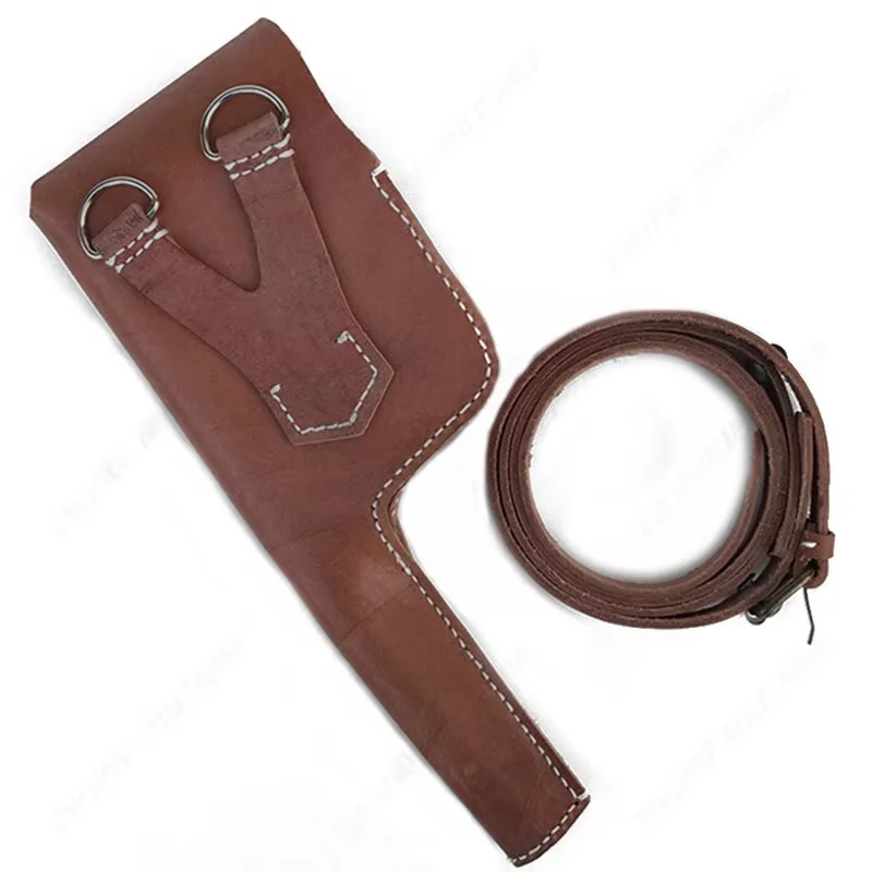 第二次世界大戦 WW2 モーゼル C96 レザーホルスター ストラップ付き アーミー スクエアヘッド ブラウン CN 102011