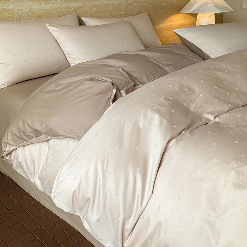 4Pcs Light Luxury Style Pure Cotton Class A Maternal And Infant Grade 160 Counts Long Staple Cotton Bedding Duvet Cover 200x230