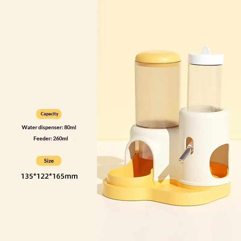 Pet Feeder 2 In 1 Hamster Automatic Water Dispenser Set For Small Pets Guinea Pig Gerbil Cage Accessories Supplies Gift