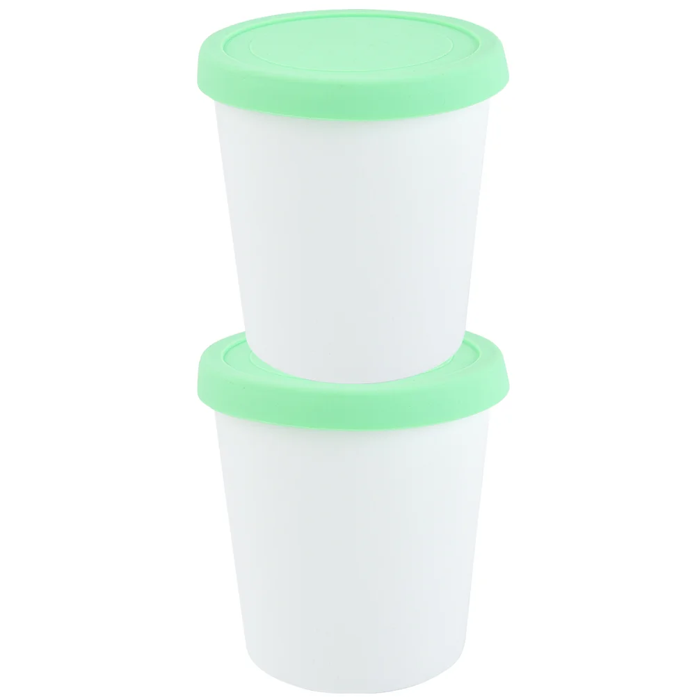 

2 Pcs Ice Cream Container Silicone Dessert Cups Homemade Storage Containers Food Buckets Yogurt Bowls