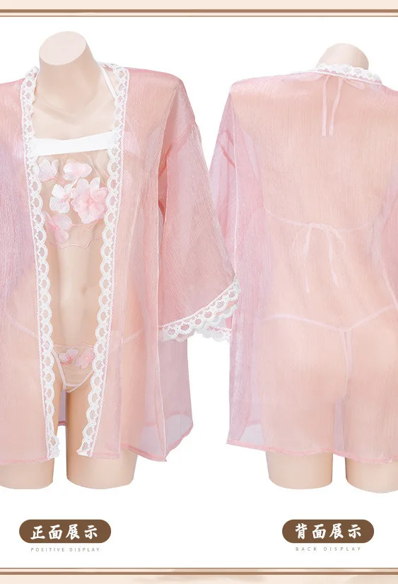 Bielizna siateczkowa koronkowa sukienka seksowna przezroczysta wisząca szyja wysokiej jakości szyfon w starożytnym stylu przezroczysta sukienka Hanfu jednolita elegancka LYZF