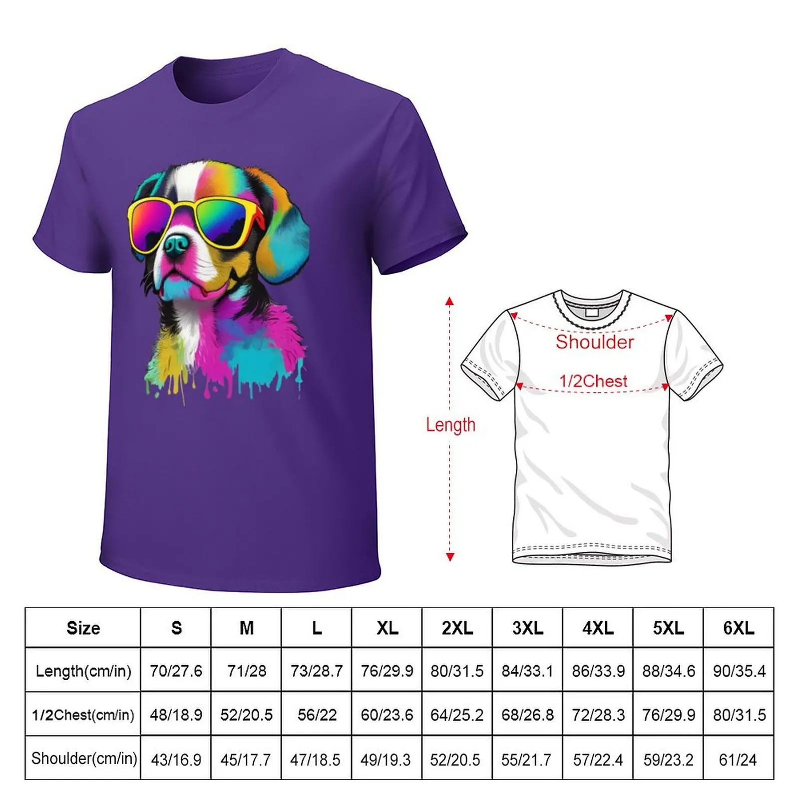 Doog colorful T-Shirt boys animal print funnys cute tops Aesthetic clothing mens tall t shirts