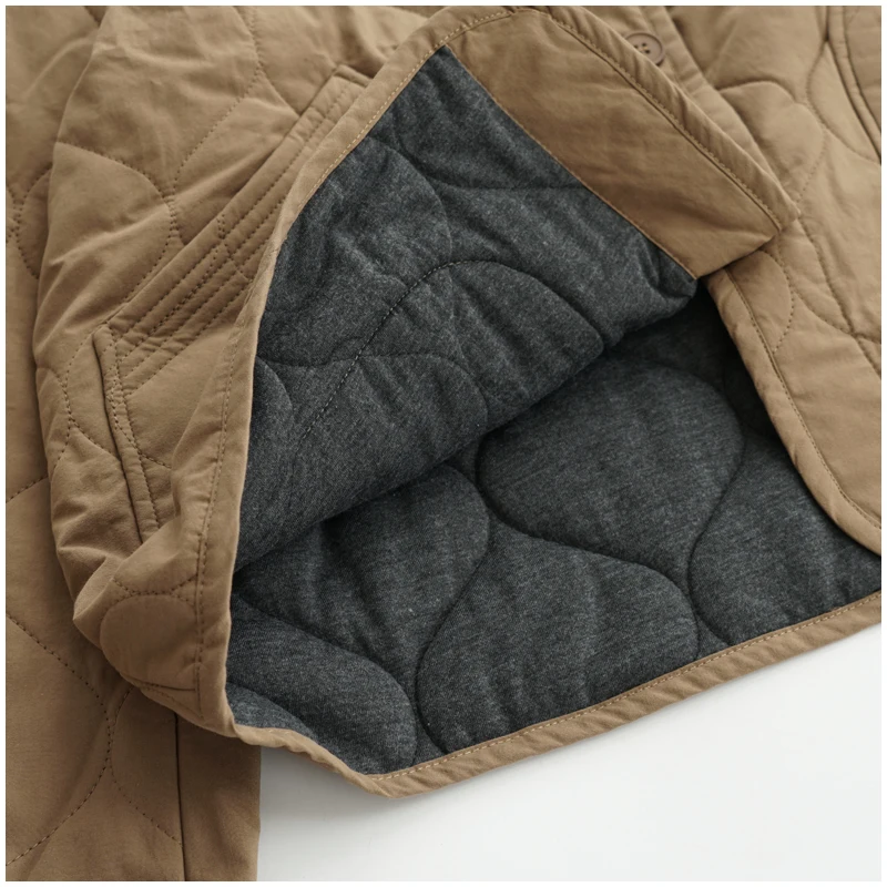 Lightweight Long Sleeved Padded Jacket for Men Women Loose Casual Japanese Retro Single Breasted Clip on Cotton Short Parkas
