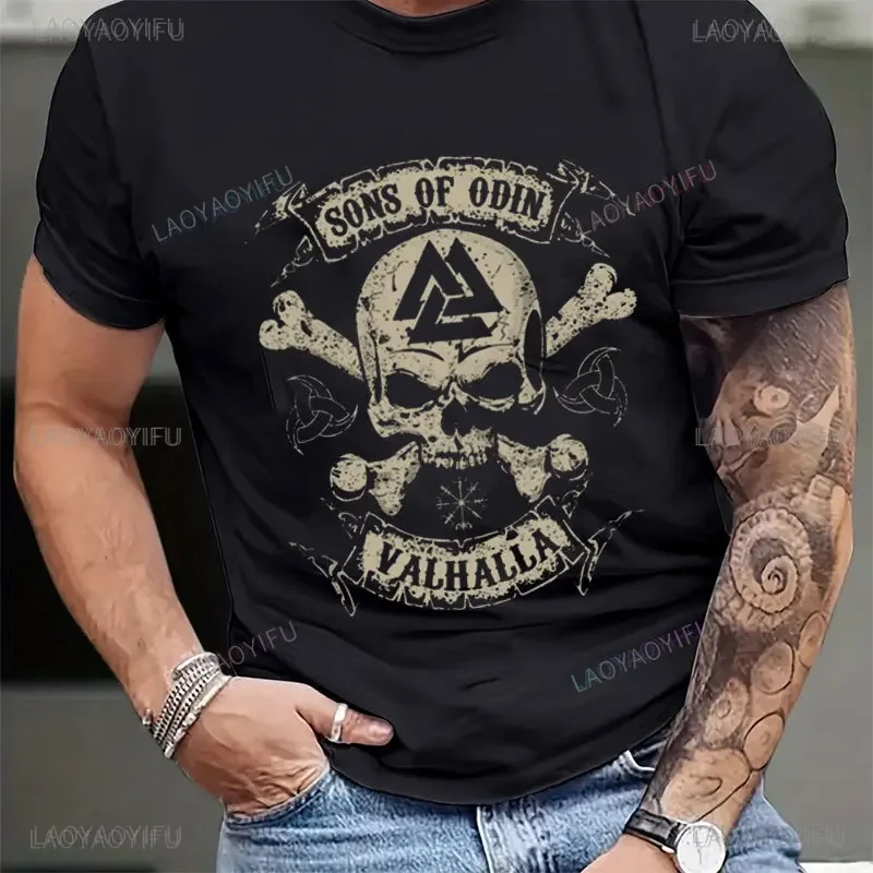 Sons of Odin Valhalla Viking Unisex Modal Tshirt Vi king Gift Viking American Germany Man Tshirt Wir Bleiben Germanen Tops