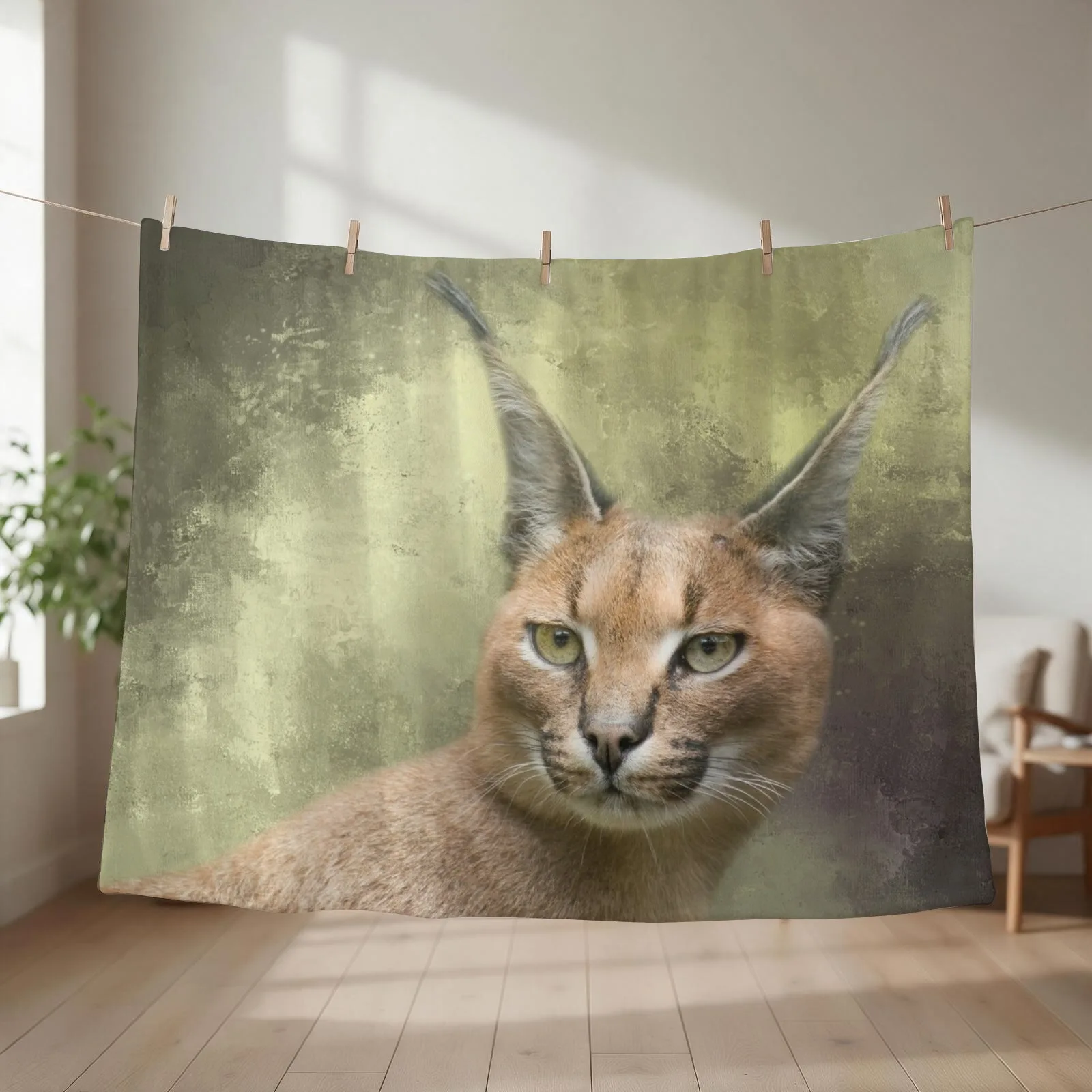 Caracal Cat Two Throw Blanket blankets and throws For Baby for babies Personalized Gift Blankets