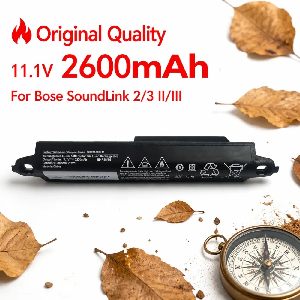 11.1V 2600mAh Battery for Bose SoundLink 2/3 II/III 359495 359498 330107 330105, Replacement Li-ion Pack, High Capacity 28.86Wh