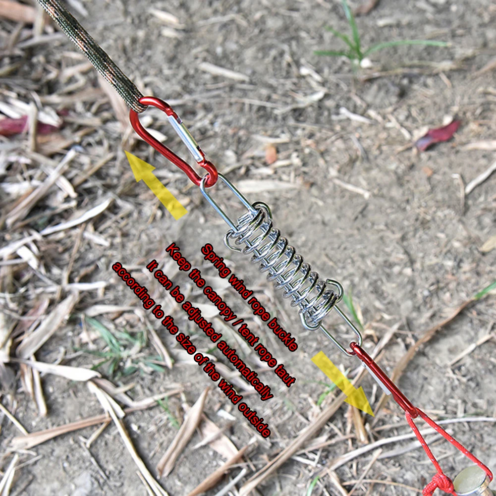 Aluminium Wind Rope Buckle High Strength Spring Hook Buckle for Camping Hiking