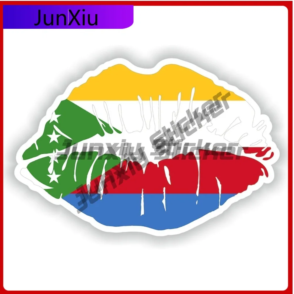 

The Comoros Flag Lips National Emblem Sticker Travel Vacation Decals Accessories Stickers And Decal Stickers For Car Personalize