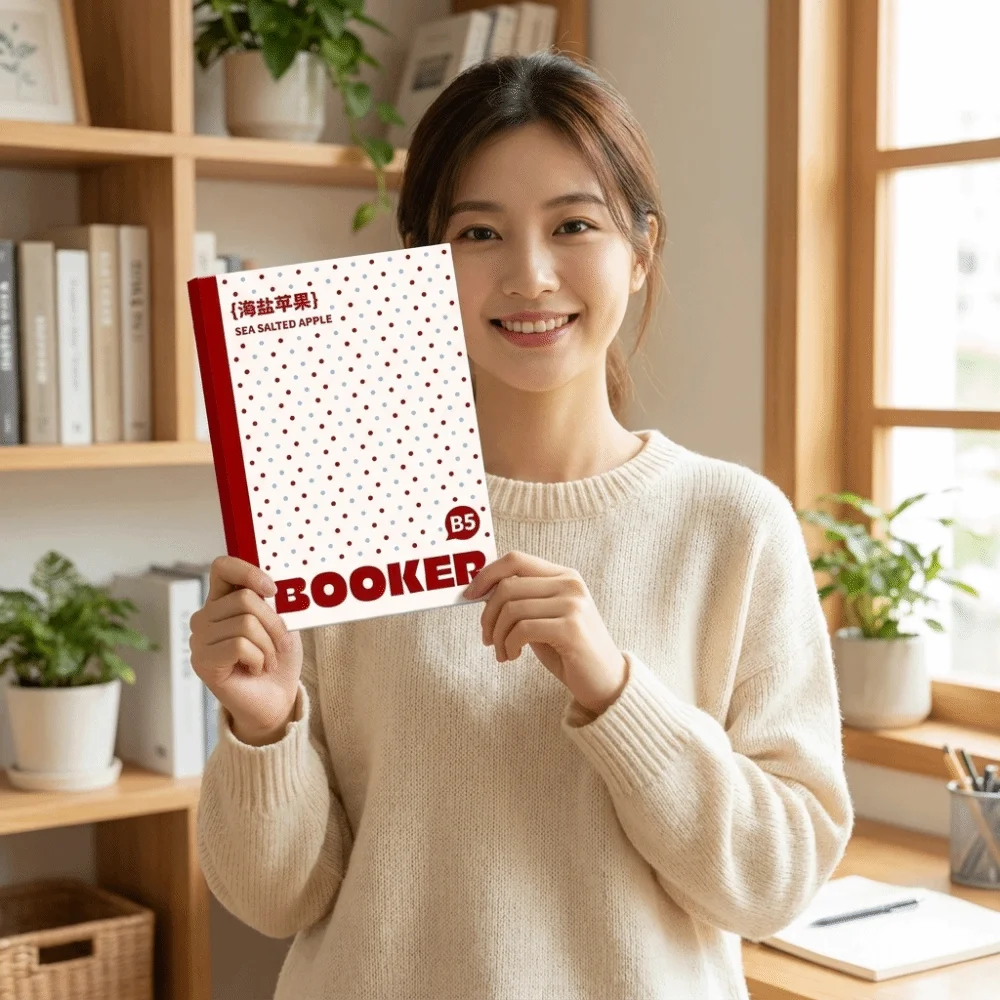 2 pcs/set Polka Dot B5 Loose Leaf Notebook Thin Soft Cover Horizontal Line Inner Page Lined Journal Lightweight 60 Sheets