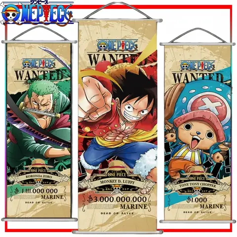 New One Piece Long Wall Scroll Cartoon Monkey D. Luffy Scroll Poster Anime Merchandise Holiday Gift Room Decoration Trendy Toys
