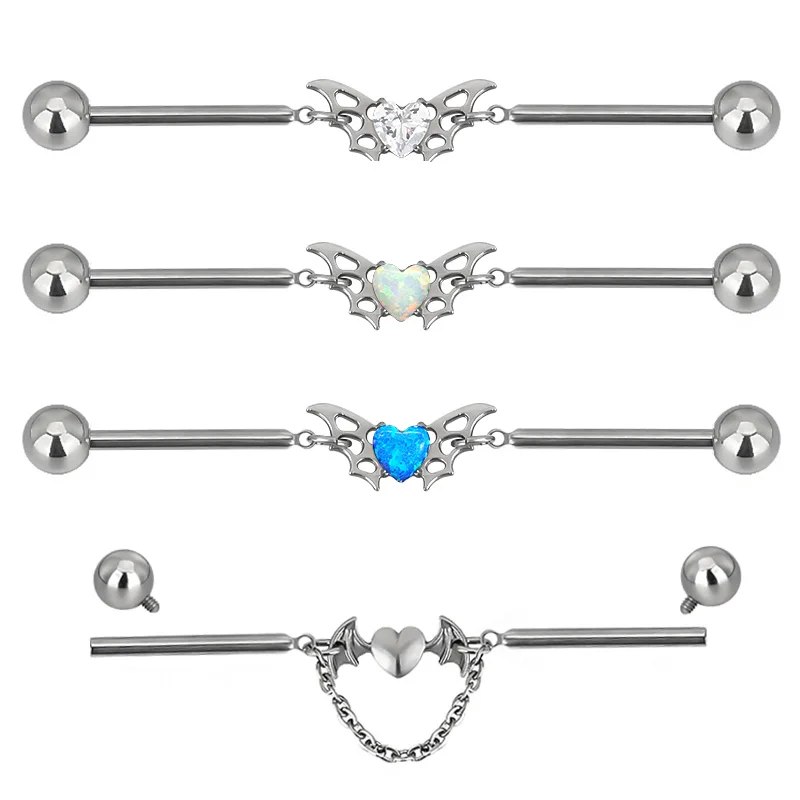 

ASTM F136 Titanium PIERC Industrial Chain Ear Barbell Ring Helix Stud Cartilage Ear Rod Straight Bar Earrings Piercing Jewelry