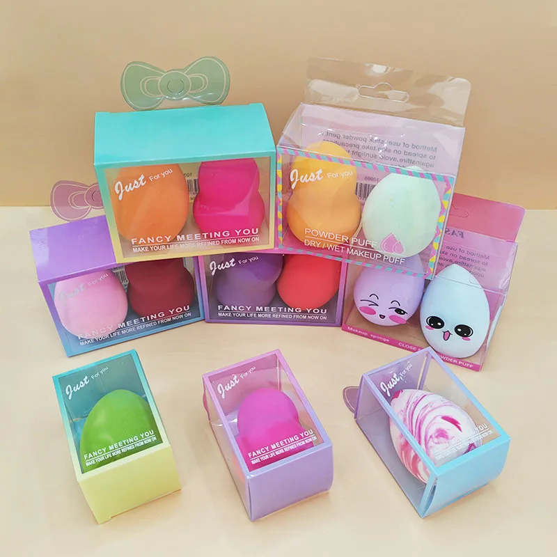 Sabiтуć Gratis (8) ﻿   Make-upsponsset Schattig fruit cosmetische bladerdeeg voor foundationcrème Droog Cosmetische foundationsponshouder voor twee doeleinden Servies Itt