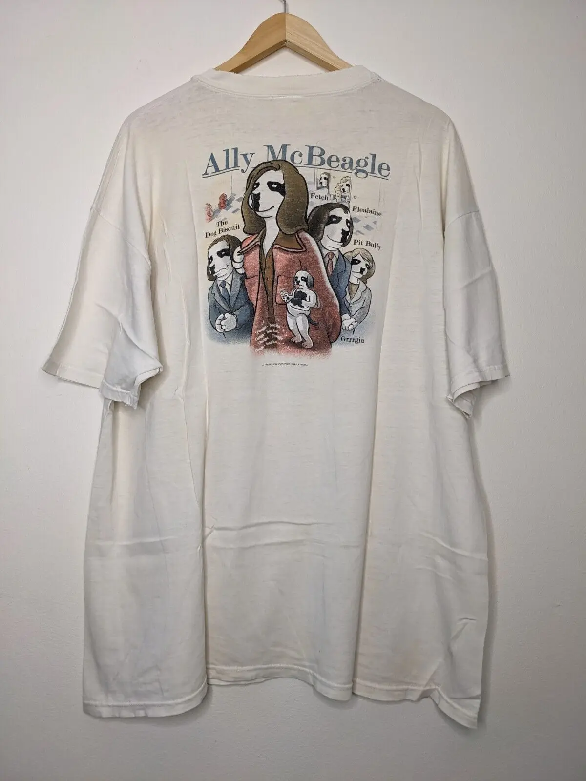 Vintage Big Dogs Ally McBeagle Parody Shirt Adult XXL White 1998 1990s Rare