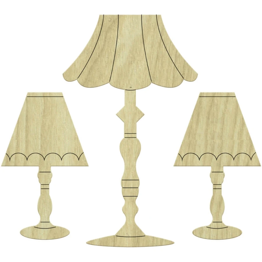 KD311 Floor Lamp and Lampshades pcs Set Set Wooden Package Ornament, Hobby Wood Ornament