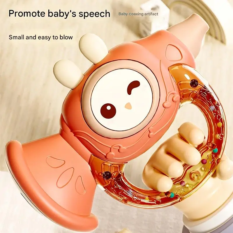 早期教育音楽玩具 6 から 36 ヶ月の子供向け ソフトシリコンホイッスルとミニガラガラ楽器 モンテッソーリ玩具