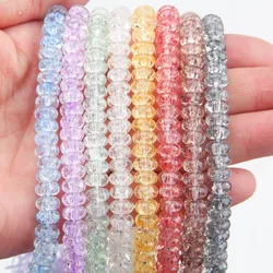 88pcs Round Flat Beads Glass Spacer Bead for Jewelry Making Bracelet Necklace DIY Handmade Beading Crafts Findings 8*4mm