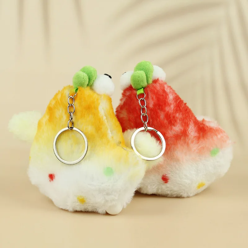 Cute Cartoon Plush Keychain para crianças, lay Eggs, Chicken Toys, Colorful Chick Pendant, Backpack Hanging Ornament, Presentes