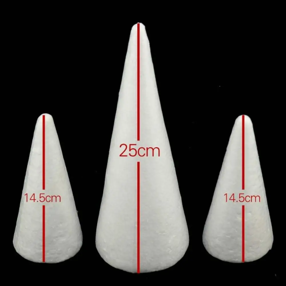3PCS New Foam Modelling Foam White Cone Foam Ball Light Christmas Tree Decor Christmas