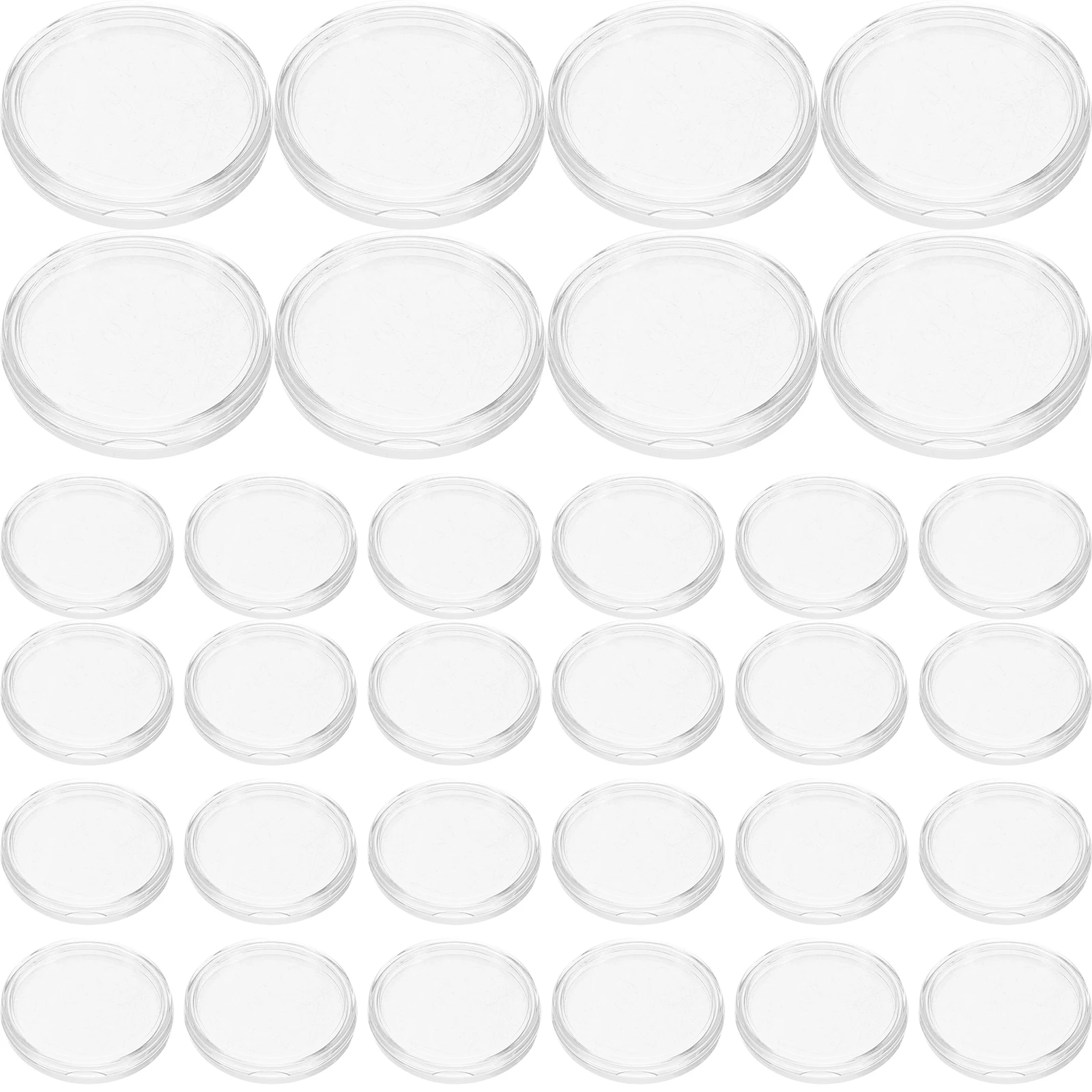 50 قطعة حماية 27 مللي متر حافظة تخزين مستديرة شفافة لجمع خفيفة الوزن عرض كريستال صغير هدية ترويج