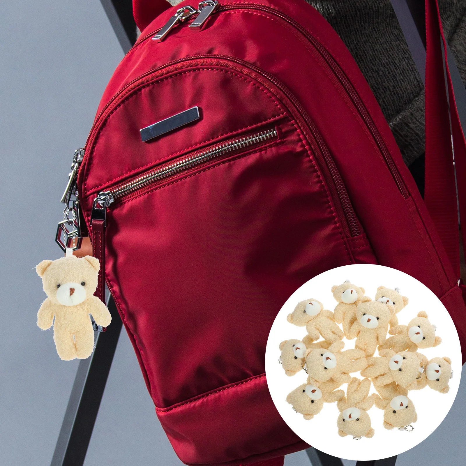 12 個クマペンダントぬいぐるみキーチェーンキーホルダーチャーム車のミラーハンドバッグ Pp 綿漫画