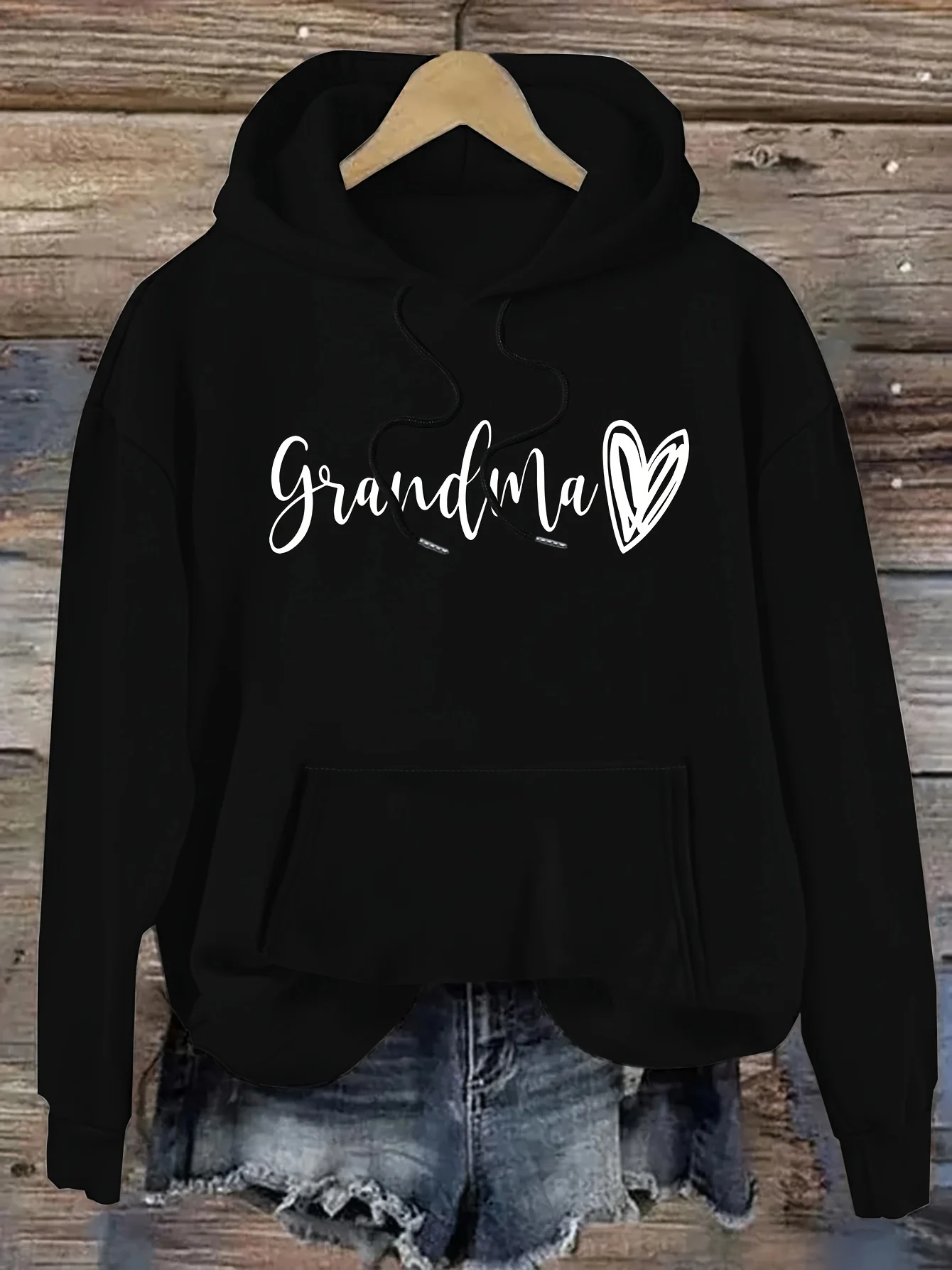 Women's Casual Fashion Loose Letter Heart Print Hoodie
