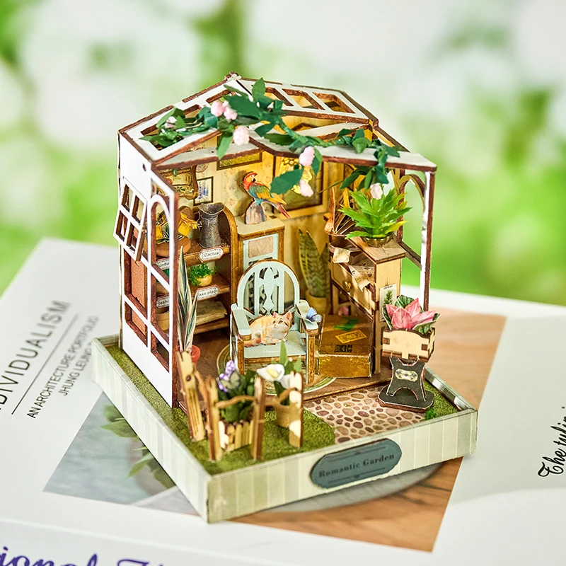 Novo diy kits de construção em miniatura de madeira mini casas de boneca de casa bonito com móveis casas de bonecas para amigos presentes de aniversário