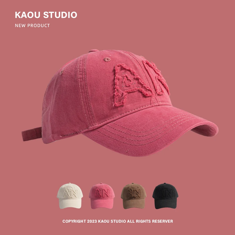 

Hat Female Versatile Rough Edge Letter Soft Top Shade Baseball Cap
