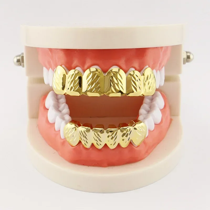 

Классические модные зубы Grillz в стиле хип-хоп, 14 К позолоченные зубные колпачки, декоративные брекеты, стоматологические грили для женщин и мужчин, ювелирные изделия