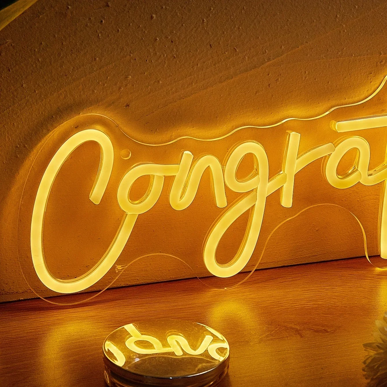 Congrats Neon Sign Wall Art Decoration LED Neon Sign for Congratulations Graduation Wedding Ceremony Birthday Party